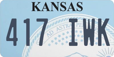 KS license plate 417IWK