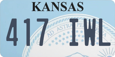 KS license plate 417IWL