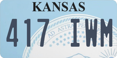 KS license plate 417IWM