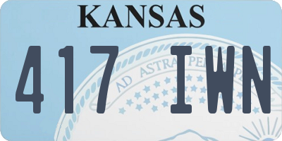 KS license plate 417IWN