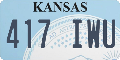 KS license plate 417IWU