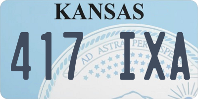 KS license plate 417IXA