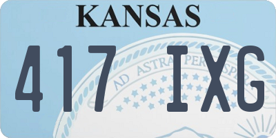 KS license plate 417IXG