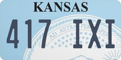 KS license plate 417IXI