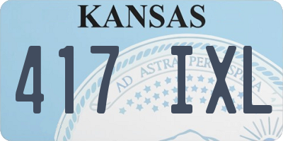 KS license plate 417IXL