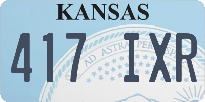 KS license plate 417IXR