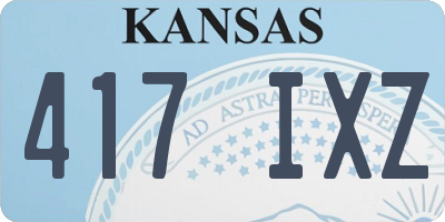 KS license plate 417IXZ