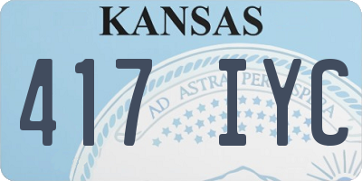 KS license plate 417IYC