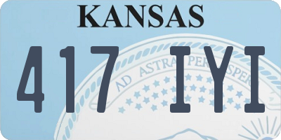 KS license plate 417IYI