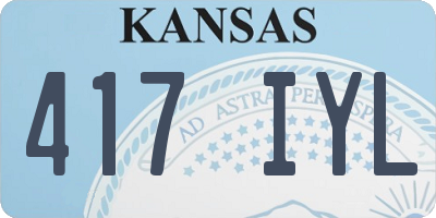 KS license plate 417IYL