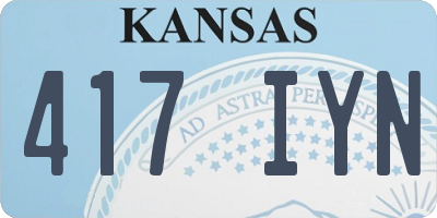 KS license plate 417IYN