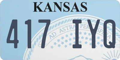 KS license plate 417IYQ