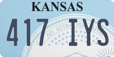KS license plate 417IYS