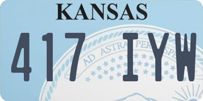 KS license plate 417IYW