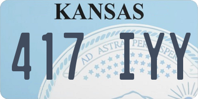 KS license plate 417IYY