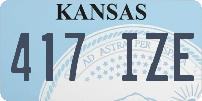KS license plate 417IZE