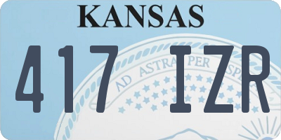 KS license plate 417IZR