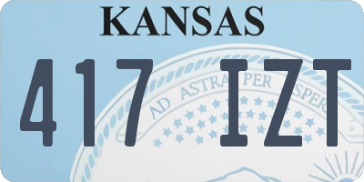 KS license plate 417IZT