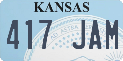 KS license plate 417JAM