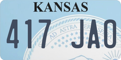 KS license plate 417JAO
