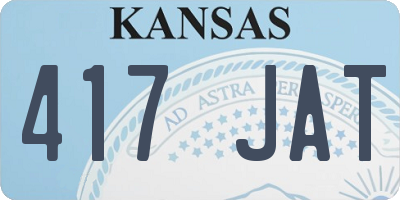 KS license plate 417JAT