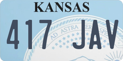 KS license plate 417JAV