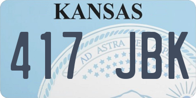 KS license plate 417JBK