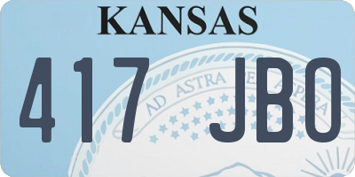 KS license plate 417JBO