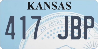 KS license plate 417JBP