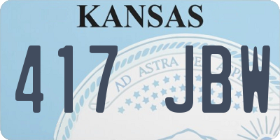 KS license plate 417JBW