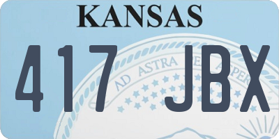 KS license plate 417JBX