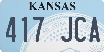 KS license plate 417JCA