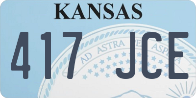KS license plate 417JCE