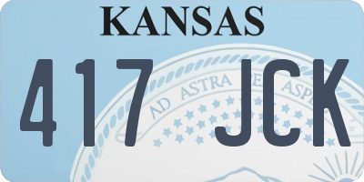 KS license plate 417JCK