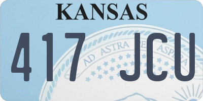 KS license plate 417JCU