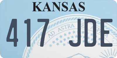 KS license plate 417JDE