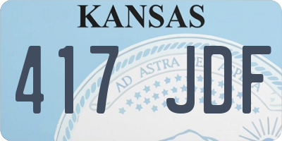 KS license plate 417JDF