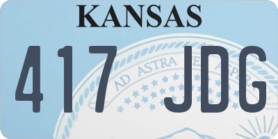 KS license plate 417JDG