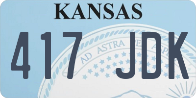 KS license plate 417JDK