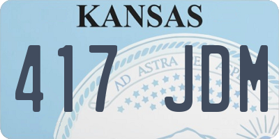 KS license plate 417JDM