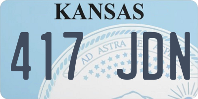 KS license plate 417JDN