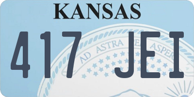 KS license plate 417JEI