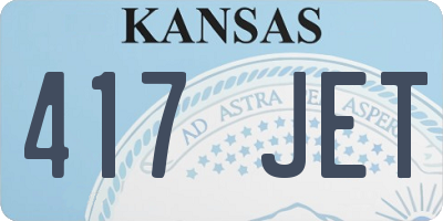 KS license plate 417JET