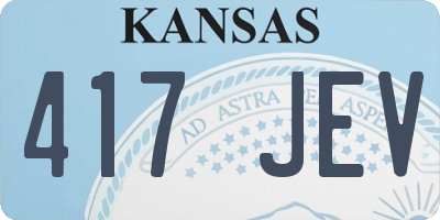 KS license plate 417JEV