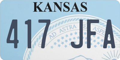 KS license plate 417JFA