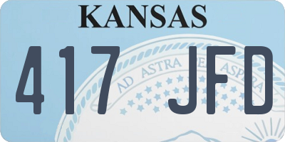 KS license plate 417JFD