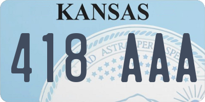 KS license plate 418AAA