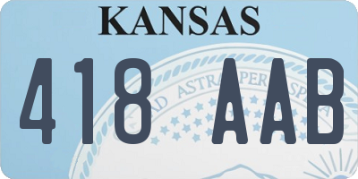 KS license plate 418AAB