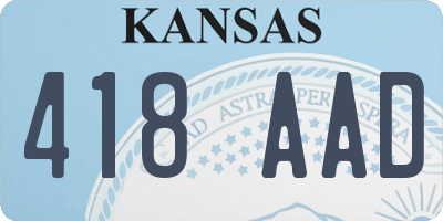 KS license plate 418AAD