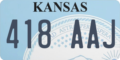 KS license plate 418AAJ